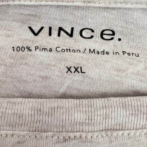 Vince Womens Long Sleeve T-Shirt XXL Heathered Oatmeal Gray Pima Cotton Peru - Picture 4 of 6
